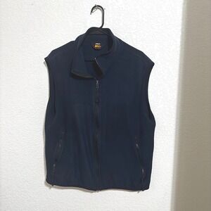 VINTAGE REI Polartec Fleece Vest Mens L Navy Blue Full Zip Hiking Gorpcore